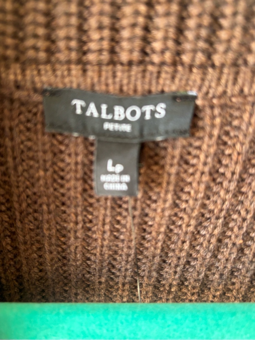 Talbots Chocolate Brown Ribbed Button-Front Cardigan Jacket - Picture 5 of 5